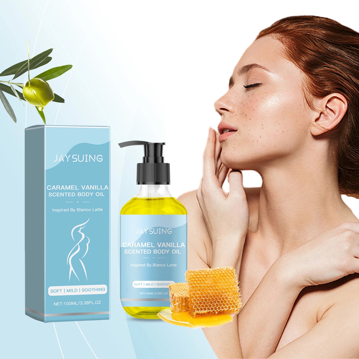 Moisturizing Caramel Vanilla Body Care Oil for Skin Elasticity Peaceful Pleasures Health and Wellness
