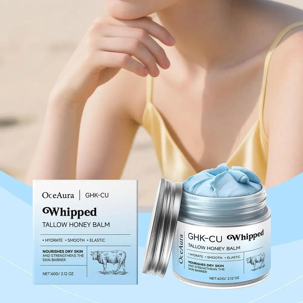 Beef Tallow Honey Skin Balm, Daily Nourishing Moisturizing Body Care Balm, Smooth Hydrating Non-Greasy Skin Repair Cream Peaceful Pleasures Health and Wellness