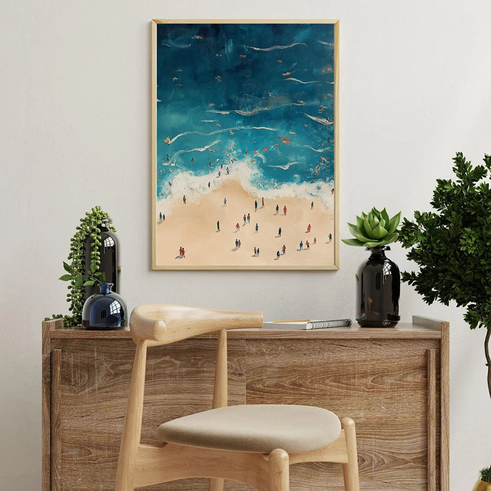 Summer Girl Swimming Pool Party Beach Ocean Boat Wall Art Print Poster Canvas Painting Picture Living Room & Home Decor Peaceful Pleasures Health and Wellness CD073 20x30cm Unframed