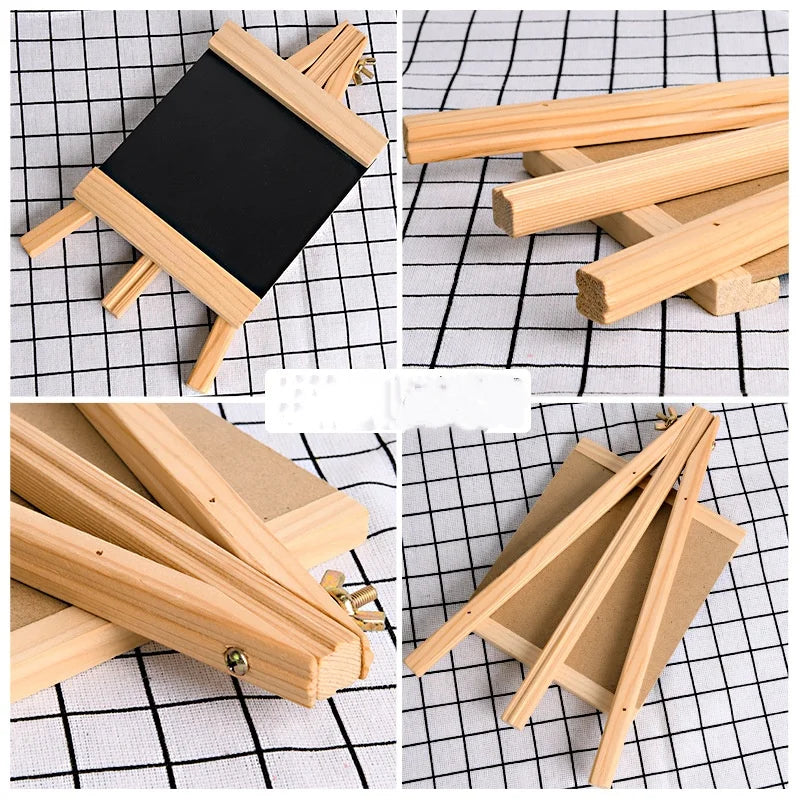 Bview Art Wooden Drawing Easel Chalkboard Stand Double-sided Board