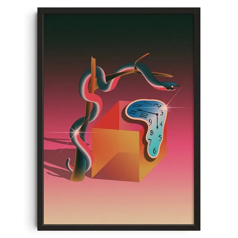 Retro Abstract Canvas Wall Art Print | Home & Living Room Decor
