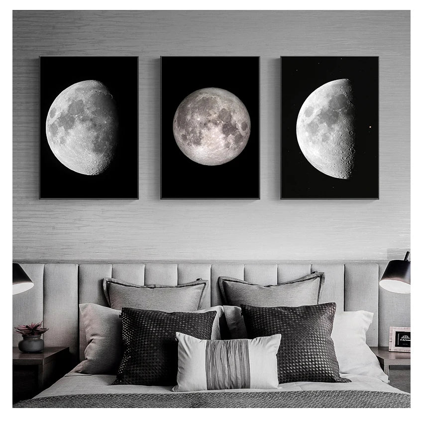 Abstract Moon Satellite Canvas Poster | Astronomy Wall Art Canvas Poster Print Peaceful Pleasures Health and Wellness
