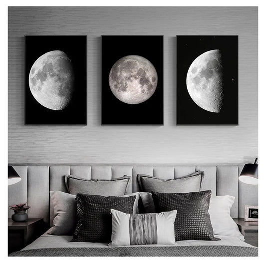 Abstract Moon Satellite Canvas Poster | Astronomy Wall Art Canvas Poster Print Peaceful Pleasures Health and Wellness