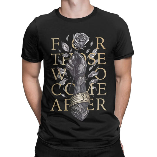 Clair Obscur Expedition 33 T Shirt Summer Novelty T-Shirts Men 100 Cotton O Neck Plus Size 5XL Short Sleeve Classic Tops Peaceful Pleasures Health and Wellness black XL