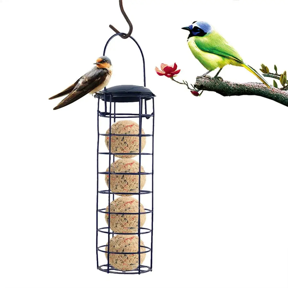 Suet Bird Feeder Birds Grease Ball Holder Outside Bird Feeder Dumplings Grease Ball Rack Outdoor Food Dispenser for Wild Birds Peaceful Pleasures Health and Wellness