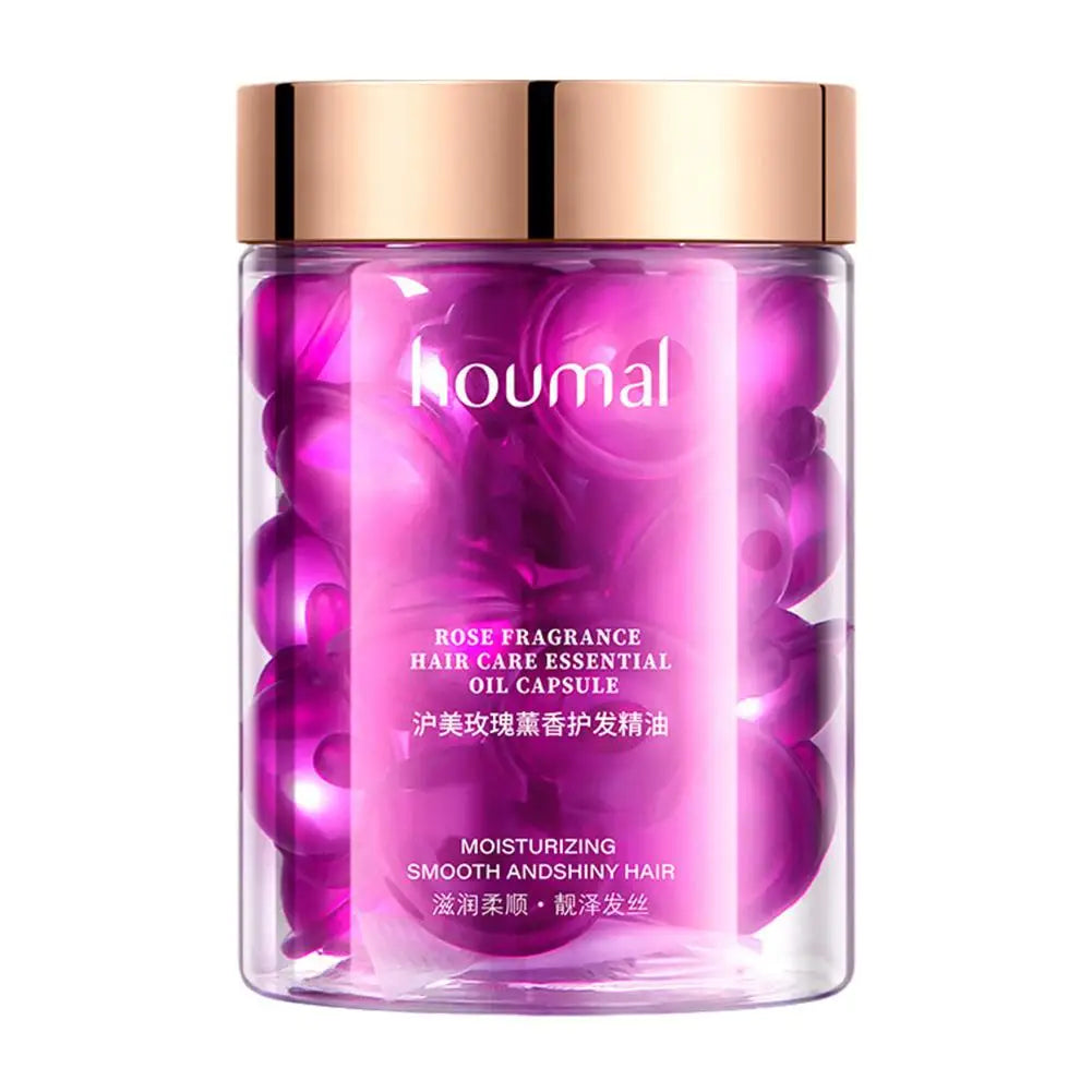 Rose Hair Oil Capsules – Anti-Frizz Leave-In Serum 30pcs