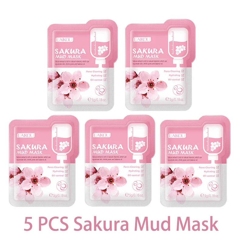 LAIKOU Sakura Sleeping Face Mask – Hydrating 5pcs Set