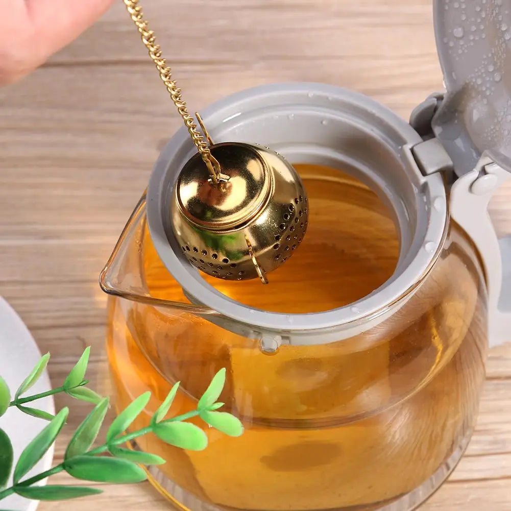 Gold Stainless Steel Tea Infuser – Mug, Cup & Pitcher Use Kitchen Accessories Peaceful Pleasures Health and Wellness