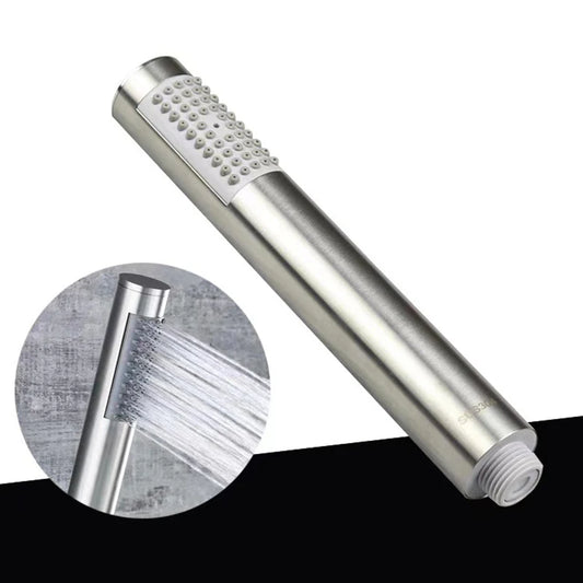 Stainless Steel Cylindrical Handheld Booster Shower Head Hotel Home Bathroom Universal Shower Head Set Peaceful Pleasures Health and Wellness
