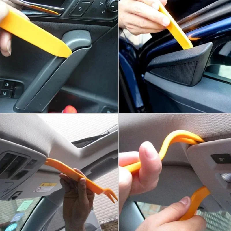 4-Piece Plastic Car Disassembly Tool Kit for Car Radio, Door Panel, Trim, Dashboard, Audio Removal and Installation Pry Kit Modification Set Peaceful Pleasures Health and Wellness