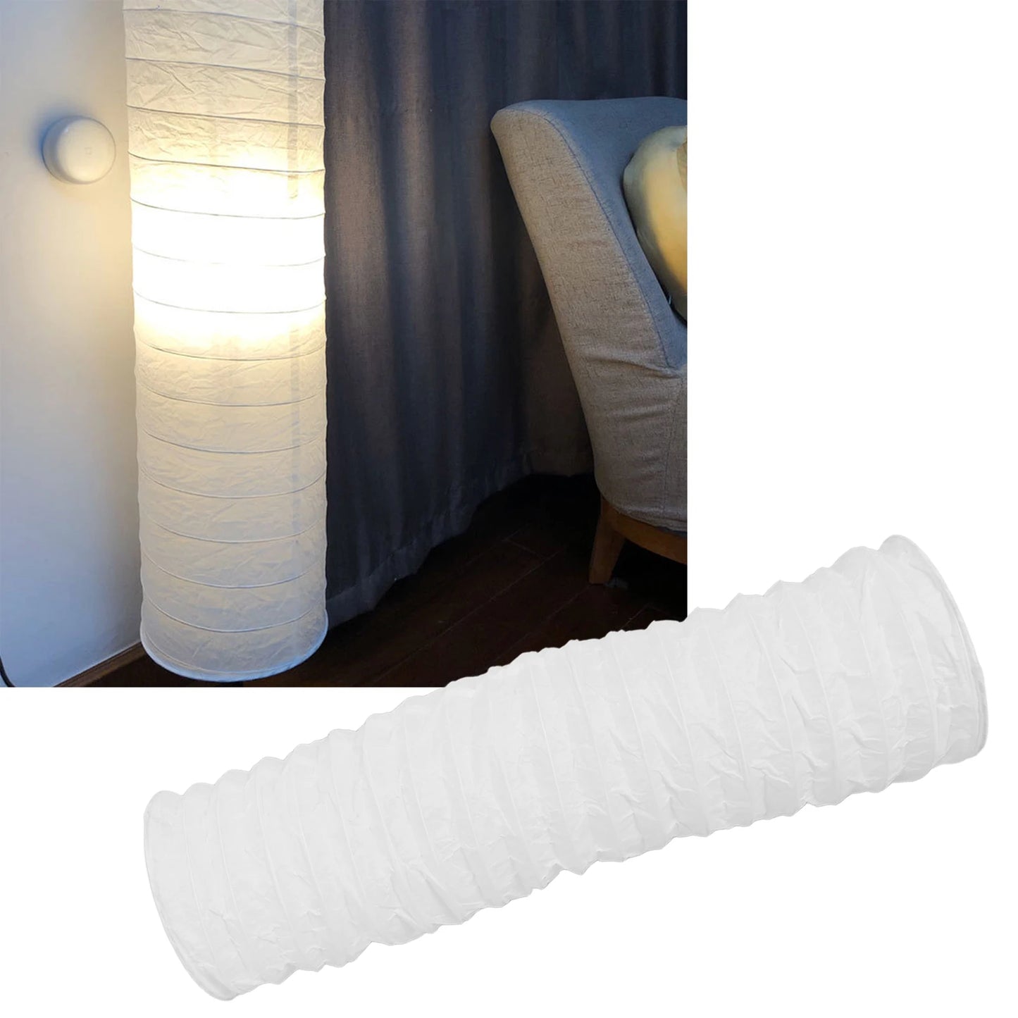 Rice Paper Floor Lamp Cover Rice Paper Floor Lamp Shade 94cm 37 Inch Rice Paper Lamp Protector Cover for Living Room Bedroom Peaceful Pleasures Health and Wellness Default Title