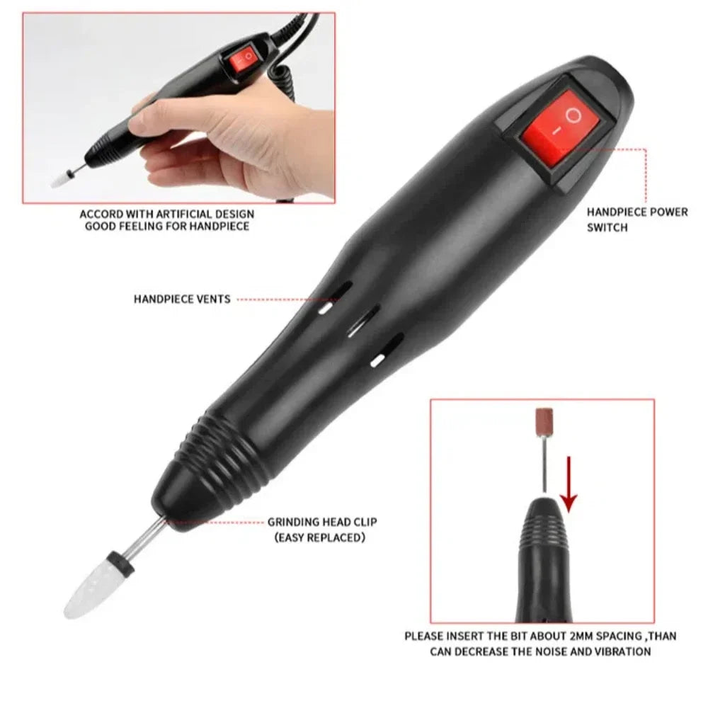20000 RPM Electric Nail Drill Handpiece Pen | Pro Manicure Tool