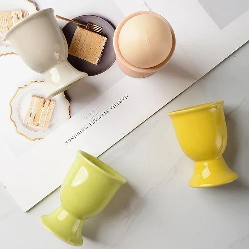Ceramic Egg Cup Holder Candy Color – Breakfast Serving Cup