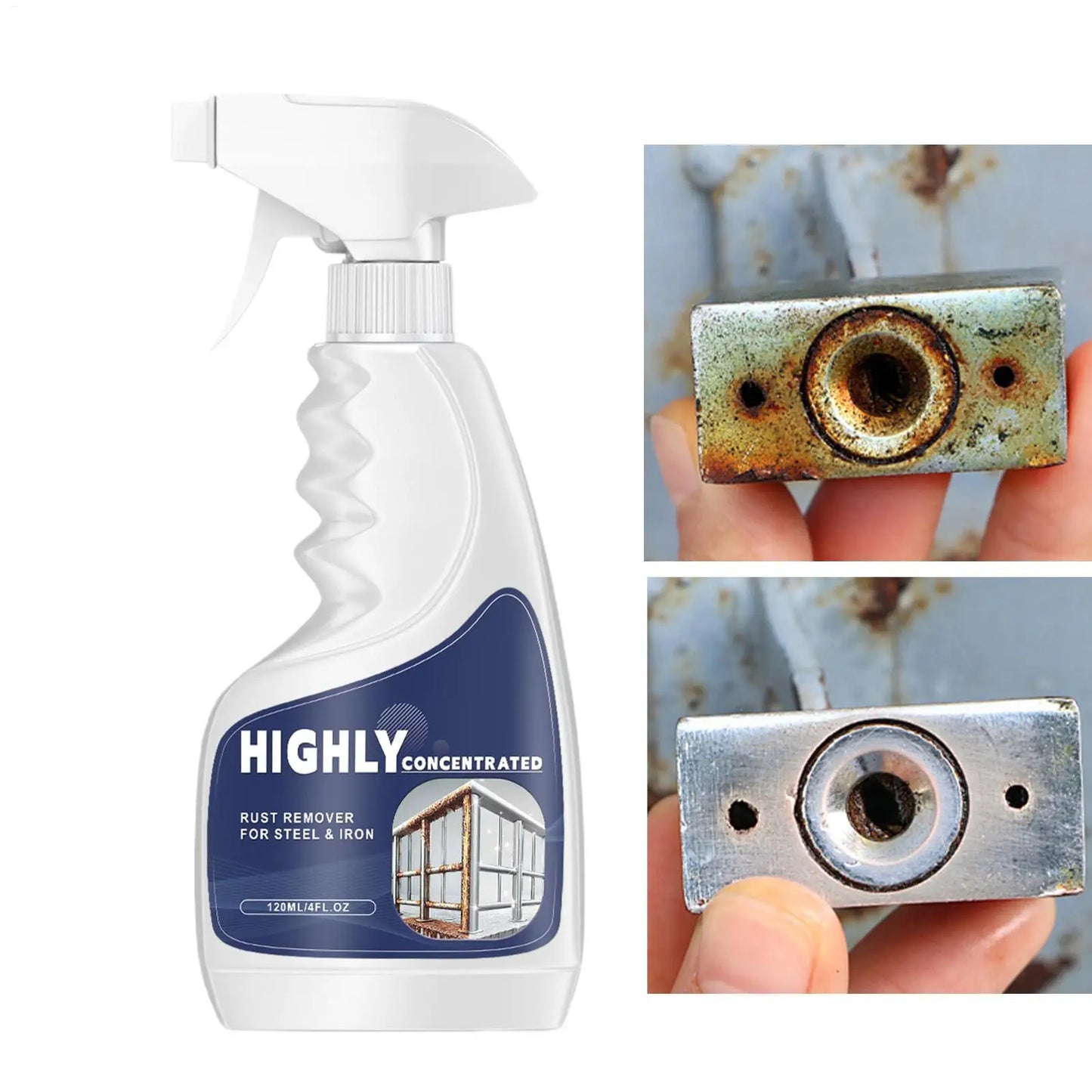 Rust Remover For Metal,120ml Powerful Fast-Acting Heavy Duty Car & Iron Parts Rust Dissolver For Automotive Wheels Tools Home Peaceful Pleasures Health and Wellness