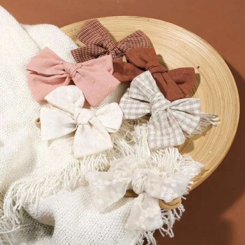 6-Pack Baby Girl Bowknot Headbands | Newborn & Toddler Hair Bands