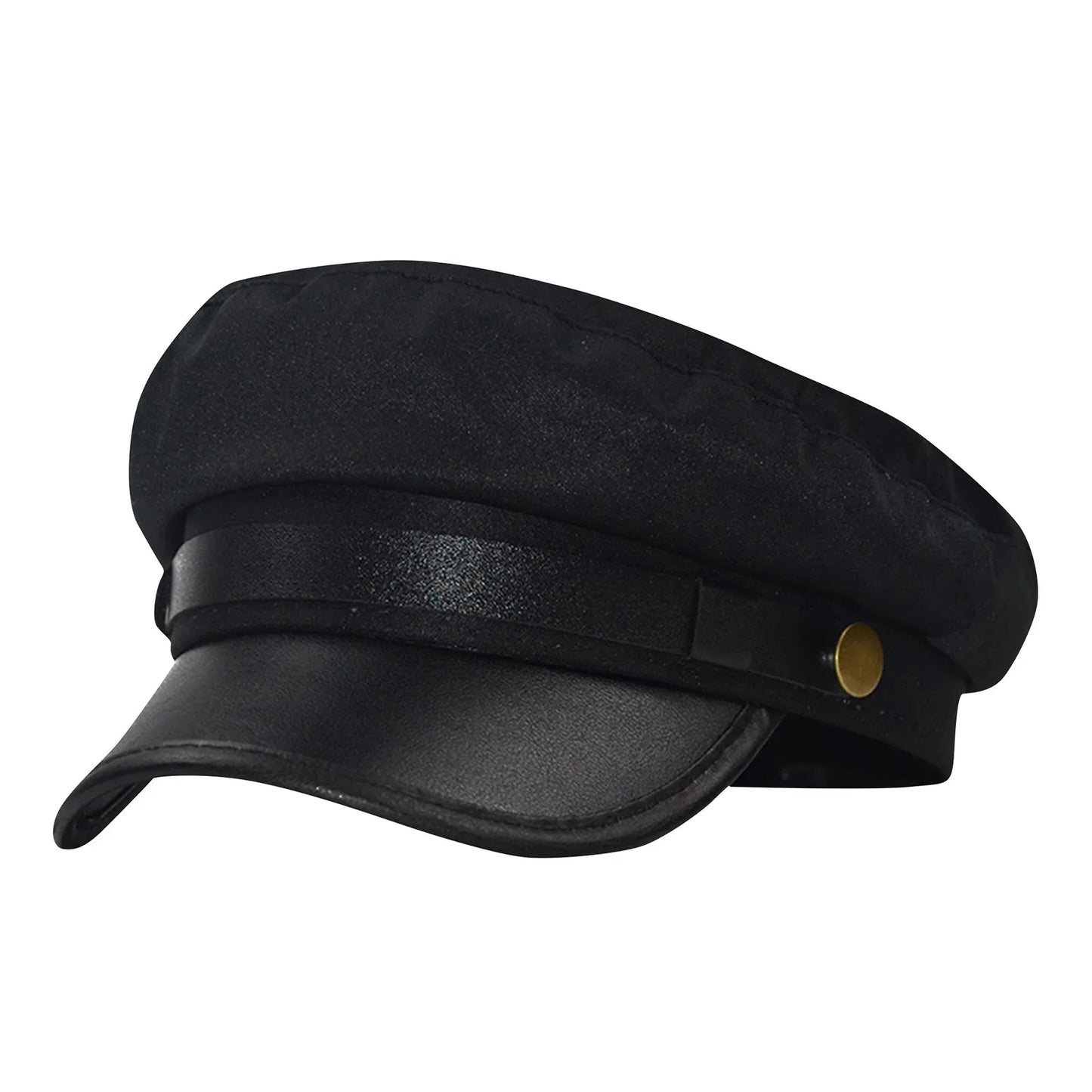Unisex Cycling Caps PU Leather Hat Autumn Sailor Hat for Women Men Men Black Female Travel Student Hat Captain Hat Flat Top Peaceful Pleasures Health and Wellness