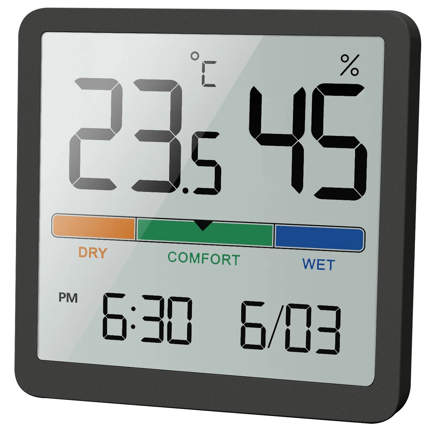 New Digital Home Indoor Temperature Humidity Meter LCD Digital Thermometer Hygrometer Sensor Gauge Weather Station Peaceful Pleasures Health and Wellness black