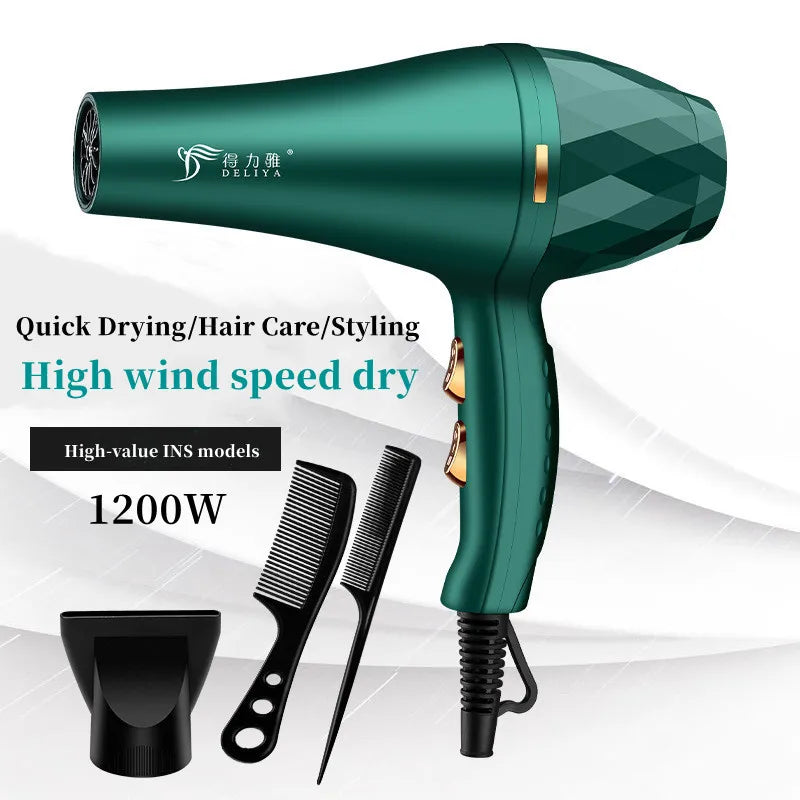 Fashionable High-Speed Hair Dryer High-Power Quick Drying Hair Care Silent Home Hair Salon Tools Buy 1 Get 6 Free Peaceful Pleasures Health and Wellness I-220V EU