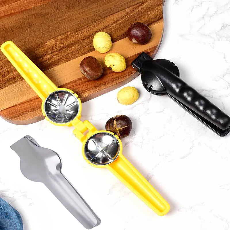 2 in 1 Chestnut Machine Chestnut Sheath Cutter Opener Clamp Cut for Nuts Cracker Stainless Steel Kitchen Accessories Gadgets Peaceful Pleasures Health and Wellness