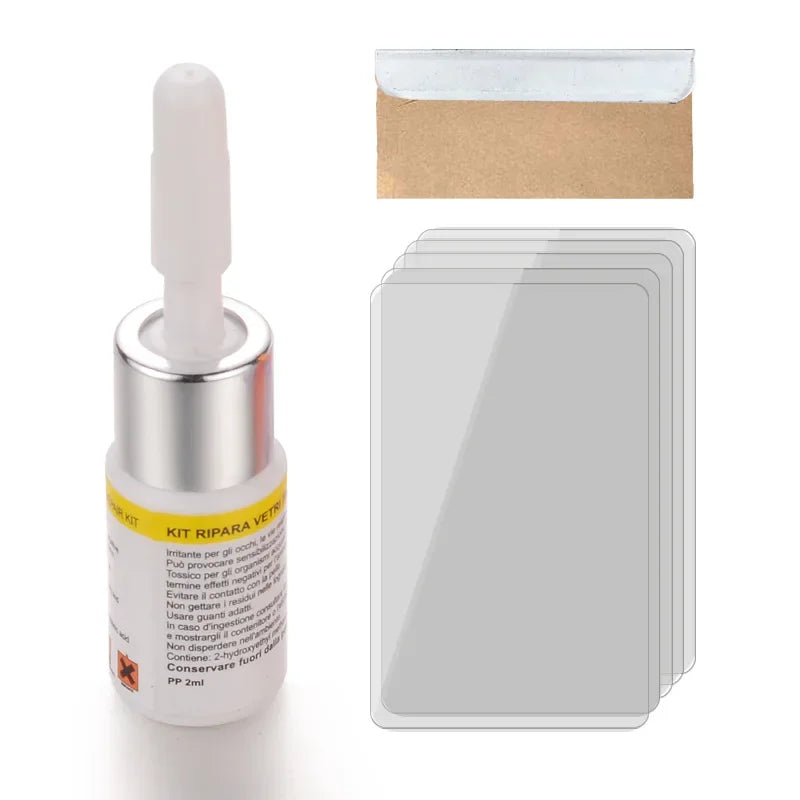 Car Windshield Crack Repair Glue Resin Kit Sealant Car Sealing Rubber Accessories Seal Glass Wash Maintenance Automobiles Parts Peaceful Pleasures Health and Wellness White 3-piece set