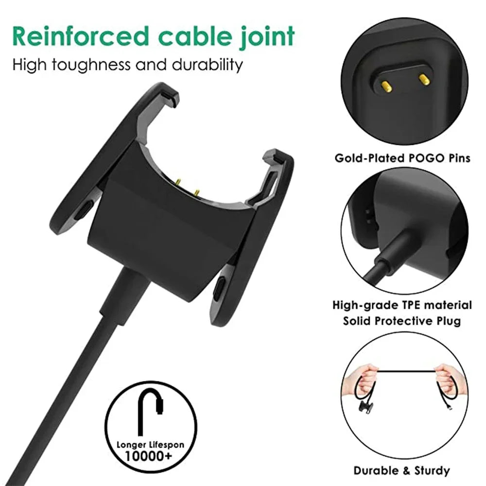 Replacement USB Charger Cord For Fitbit Charge 2 Charger Cable For Fitbit Charge 3 4 Smart Watch Dock Charging Cable Peaceful Pleasures Health and Wellness