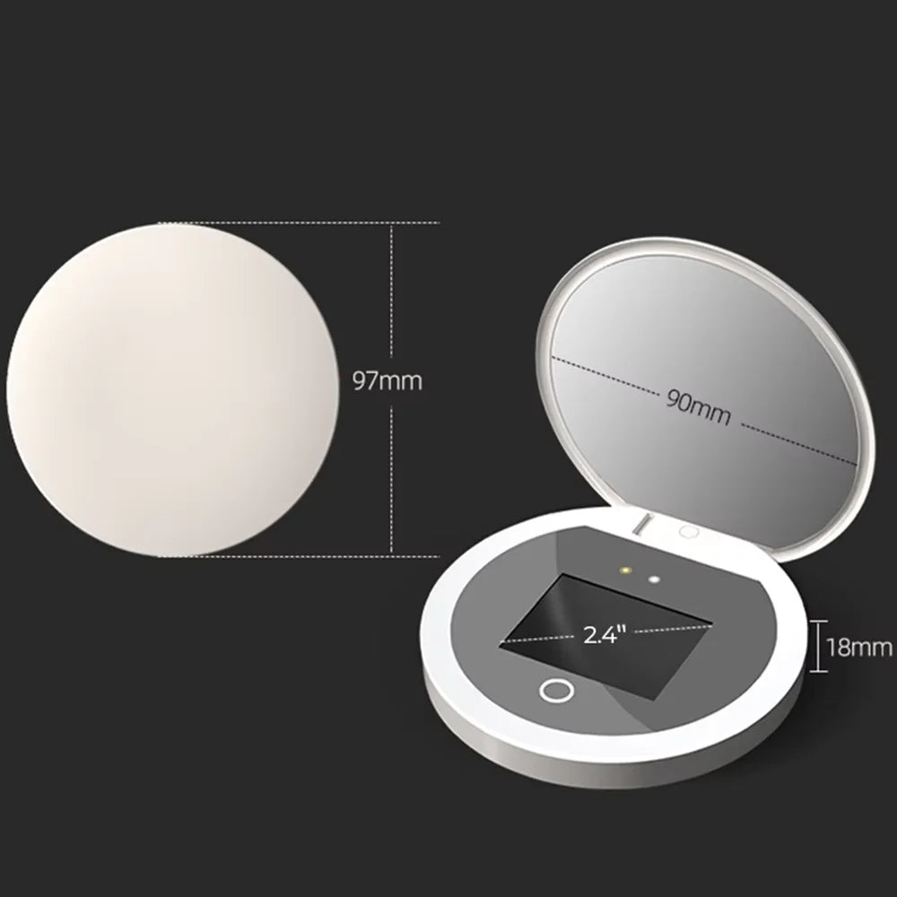 Smart Sunscreen Makeup Mirror with LED Light Features Peaceful Pleasures Health and Wellness White