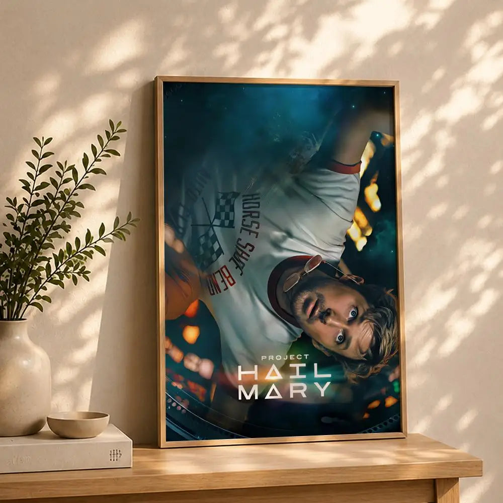 Movie-Project Hail Mary Poster HD Self Adhesive Waterproof Wall Art Ideal for Home Office Dorm Bedroom Great Gift Peaceful Pleasures Health and Wellness