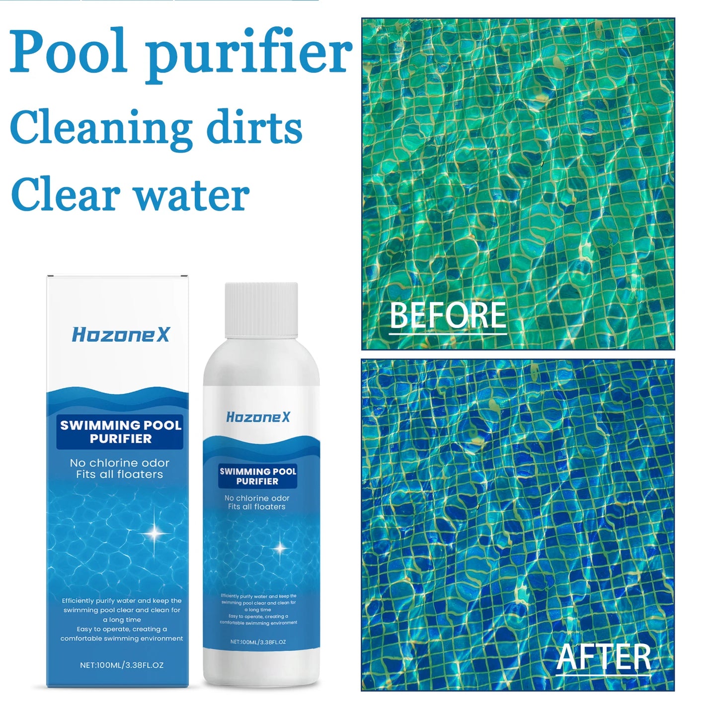 100ml Pool Purifier Liquid | Clear Water & Odor Control