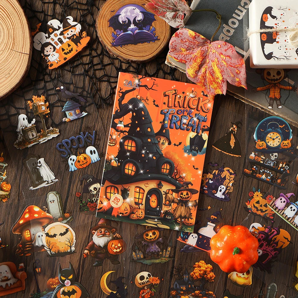 20 Sheets Halloween Castle Creative Stickers Handheld Sticker Book