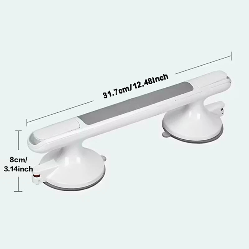 No-Drill Bathroom Grab Bar | Suction Cup Non-Slip Safety Rail
