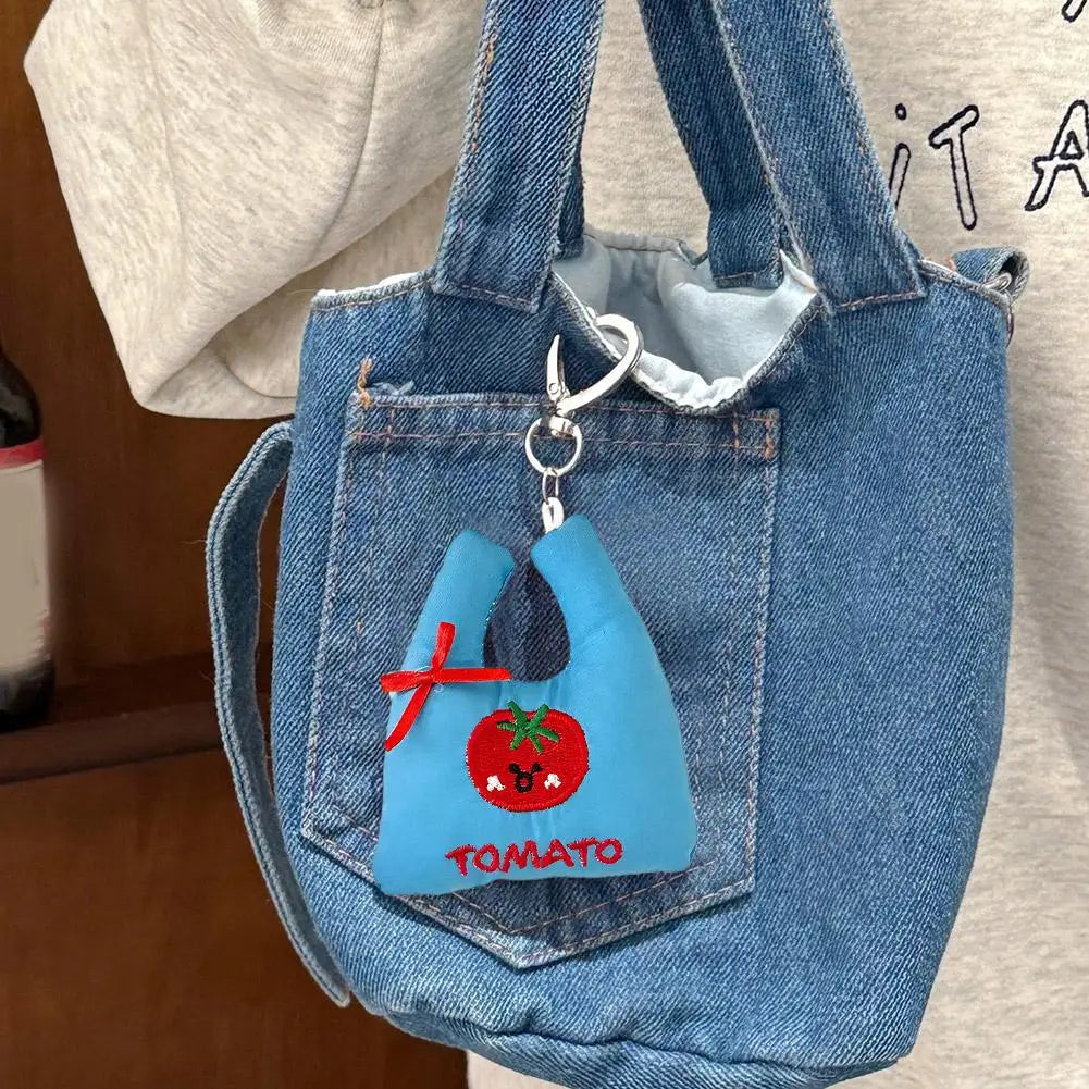 Kawaii Embroidered Mini Bag Keychain Charm | Cute Bag Pendant