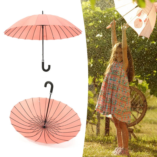 PEAKINBAGS Ultra Large 24-Rib Long Handle Retro Windproof Umbrella Long Handle Umbrella Oasis Select