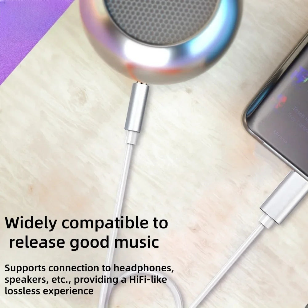 USB-C to 3.5mm AUX DAC Audio Cable Adapter | Car & Headphones