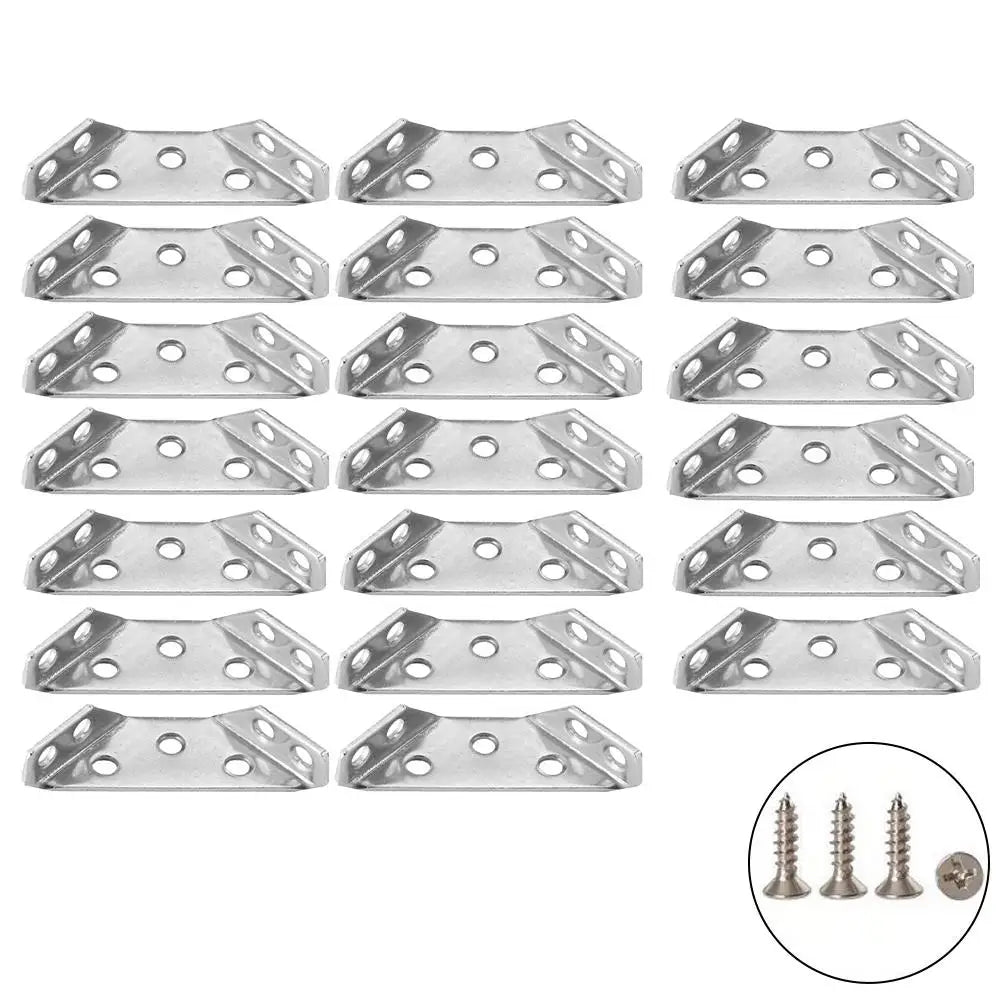 4/10/20Pc Corner Angle Code Thickened Stainless Steel 90 ° Right Angle Fixed Bracket Heavy Duty Furniture Fixed Connector Peaceful Pleasures Health and Wellness 20pcs