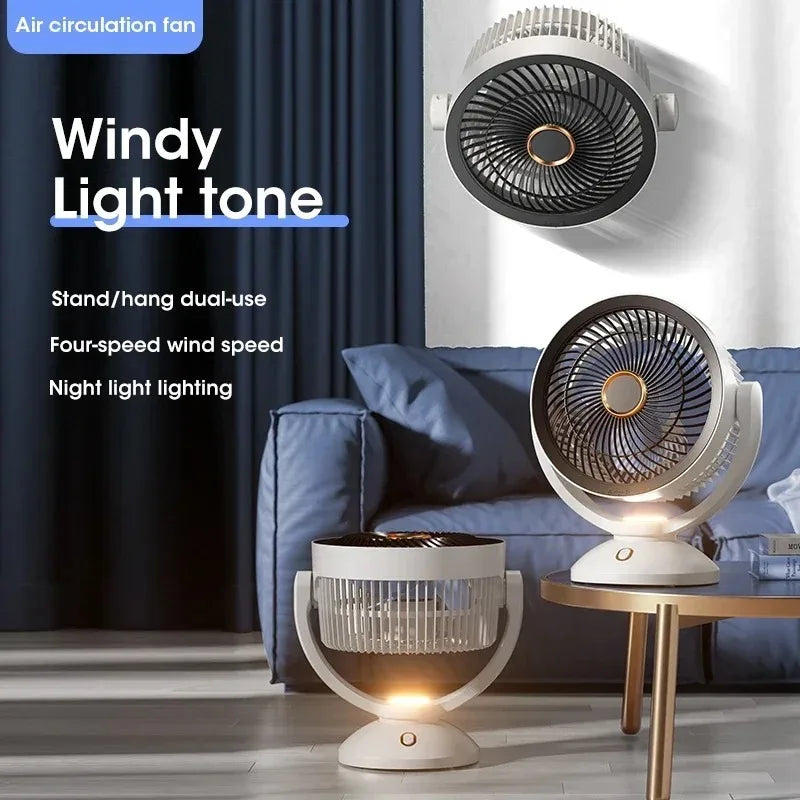 Cordless Portable 4000mAh Wireless Fan Quiet Cooling Air Circulator for Desktop Wall Mount Ventilator Cooler Peaceful Pleasures Health and Wellness