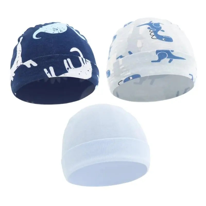 3-Pack Soft Cotton Baby Hats | Newborn Caps 0–6 Months