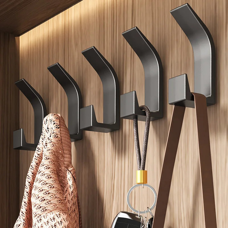 5-Piece Set without Punching Hook-Multifunctional, ABS Material, Suitable for Bedroom, Kitchen, Bathroom, Coat and Cap Storage, Peaceful Pleasures Health and Wellness