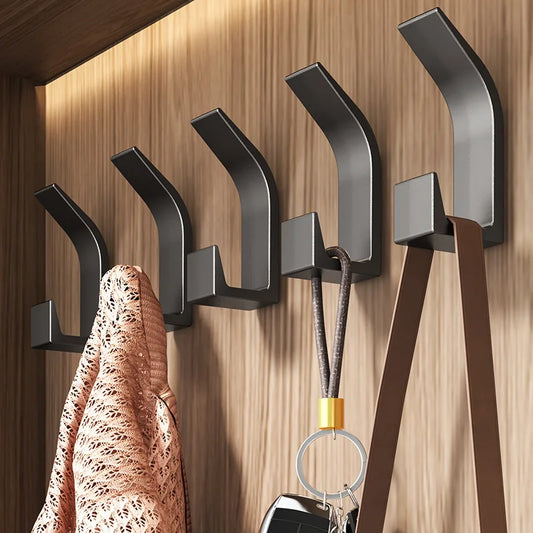 5-Piece Set without Punching Hook-Multifunctional, ABS Material, Suitable for Bedroom, Kitchen, Bathroom, Coat and Cap Storage, Peaceful Pleasures Health and Wellness