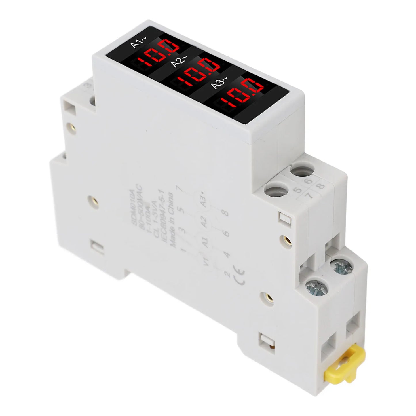 3 Phase DIN Rail Ammeter LED Digital Display High Accuracy Amp Meter with 3 Sensors AC80‑500V 1‑100A DIN Rail Current Meter Peaceful Pleasures Health and Wellness