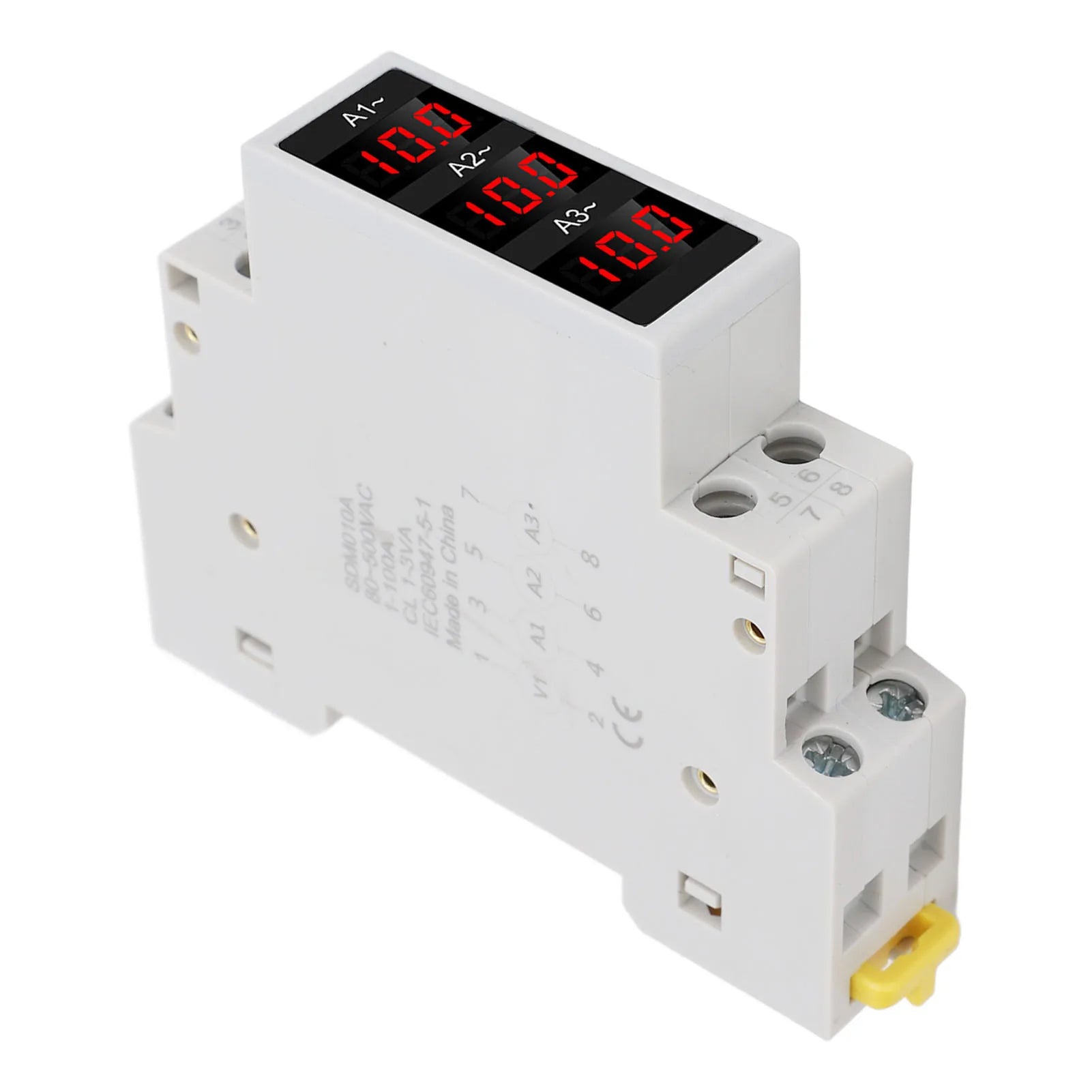 3 Phase DIN Rail Ammeter LED Digital Display High Accuracy Amp Meter with 3 Sensors AC80‑500V 1‑100A DIN Rail Current Meter Peaceful Pleasures Health and Wellness