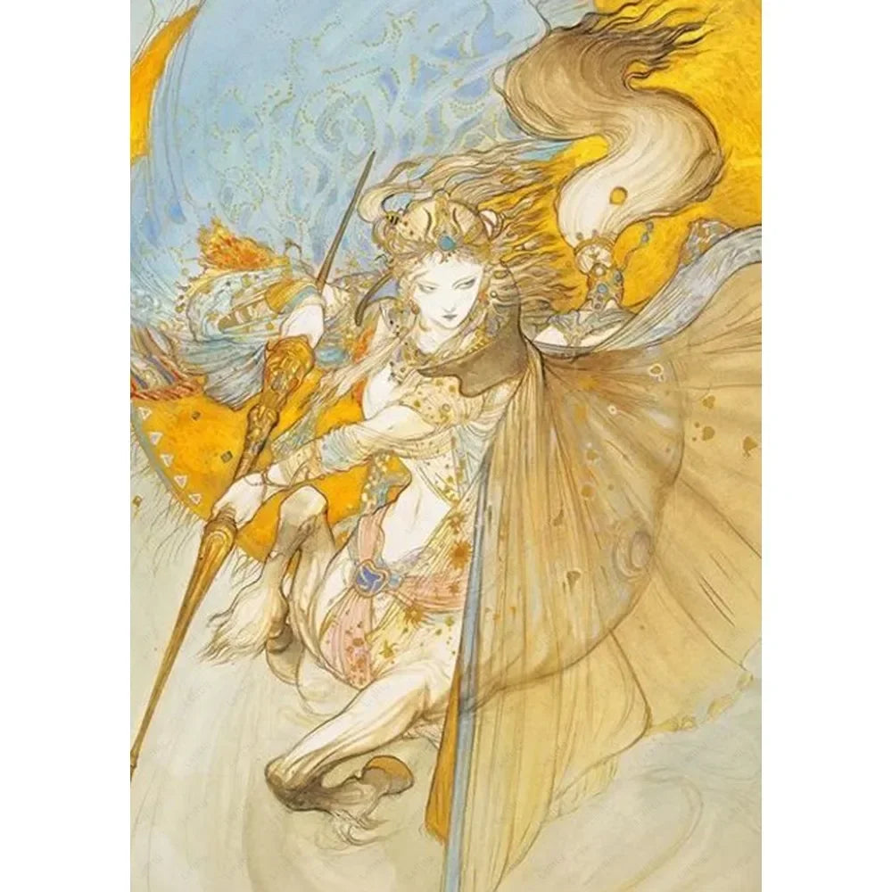 Yoshitaka Amano Final Fantasy Game Luxury Poster Waterproof Wall Art Printing Home Living Bed Room Bar Aesthetic Decor Peaceful Pleasures Health and Wellness