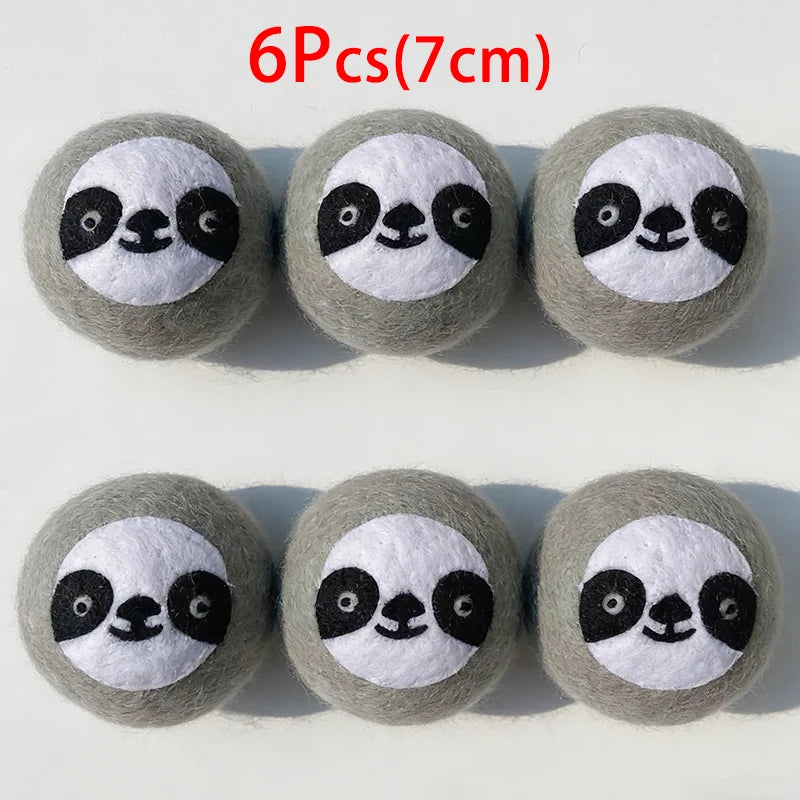 6Pcs XL size Reusable Wool Dryer Balls Clothes Softener Laundry Fleece Dryer Ball Kit Home Clothes Dryer Washing Machine Peaceful Pleasures Health and Wellness 6PCS Grey Panda-Cott