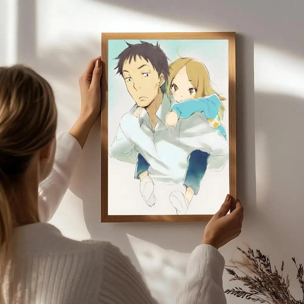 Anime U-Usagi Drop Poster HD Self Adhesive Waterproof Wall Art Ideal for Home Office Dorm Bedroom Great Gift Peaceful Pleasures Health and Wellness White5 15X20cmNoframe