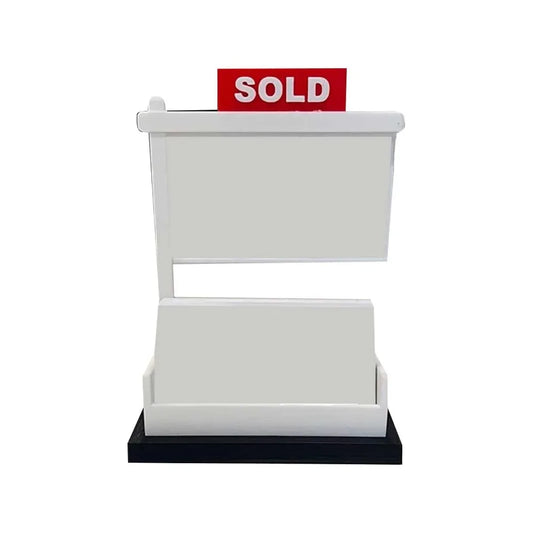 Sold Sign Real Estate Business Card Holder Removable Large Capacity Business Card Rack Easy To Install Open Design Peaceful Pleasures Health and Wellness wine red