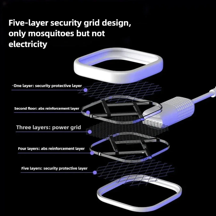Rechargeable Electric Bug Zapper Racket | UV Mosquito Swatter