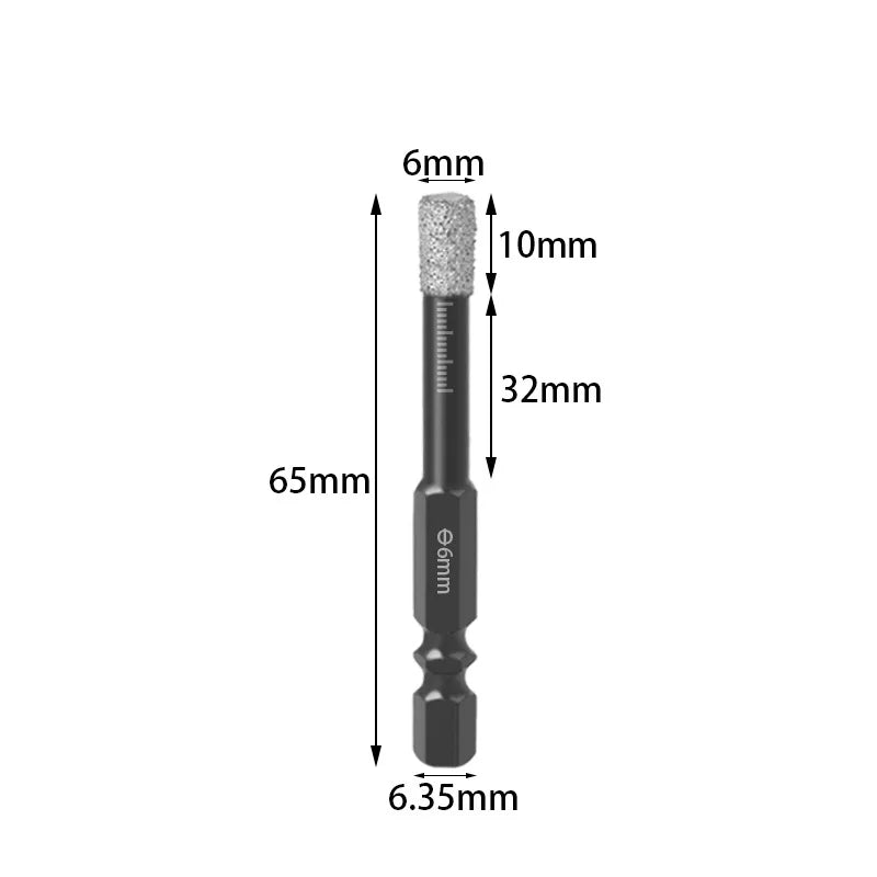 New 6/8/10/12mm Heavy-Duty Diamond Drill Bit Set Vacuum Brazed Hex Diamete for Porcelain Granite Marble Tile Drilling Bits Set Peaceful Pleasures Health and Wellness 6mm