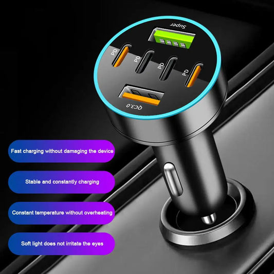 66W USB JMG-PD+QC3.0 Car Digital Display monitoring charger PD Fast Charging Fast Charging Car Mobile Phone Adapter Peaceful Pleasures Health and Wellness