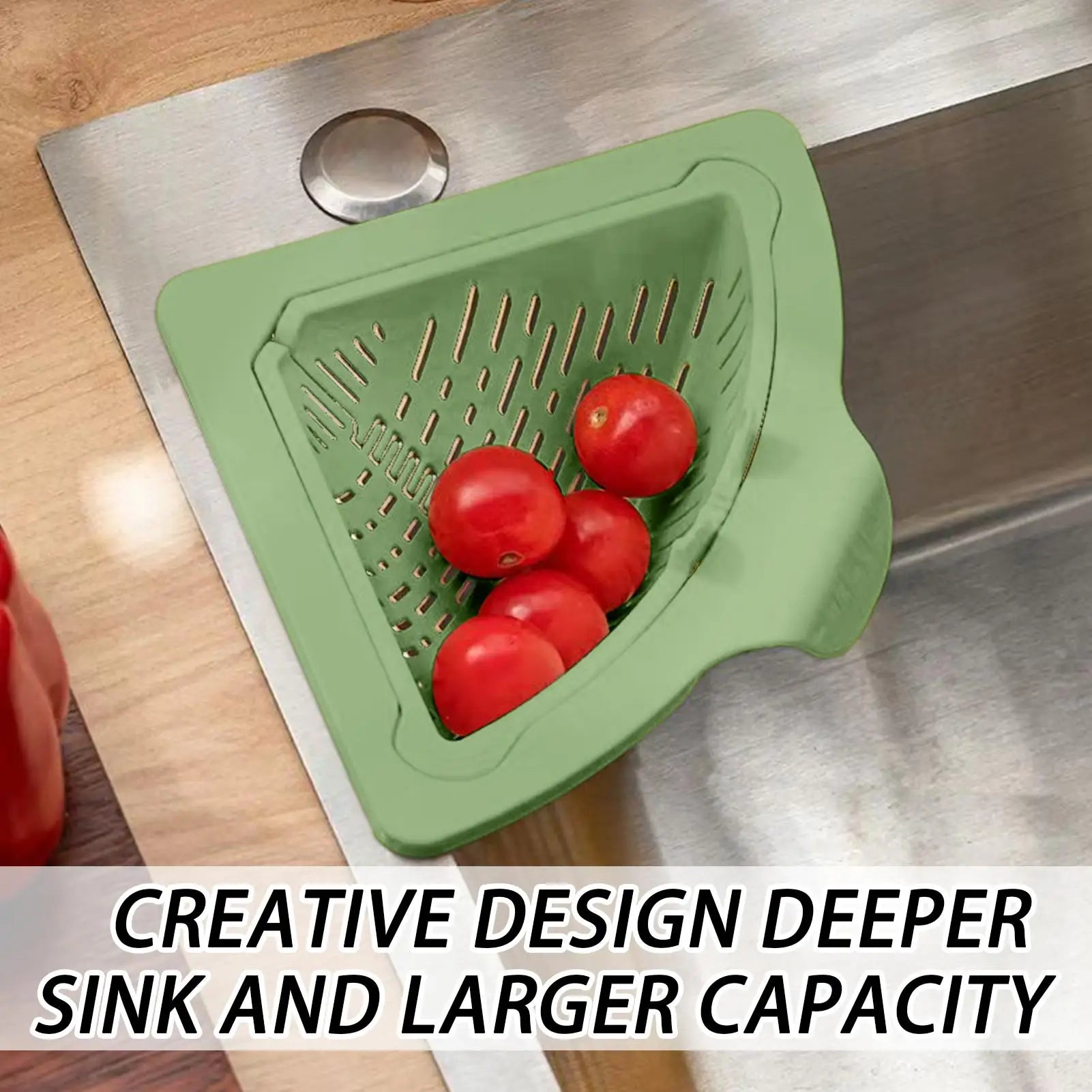 new Magnetic Silicone Sink Corner Rack Drain Strainer Basket For Kitchen, Storage For Trash Food Waste Fruits Vegetables Peaceful Pleasures Health and Wellness