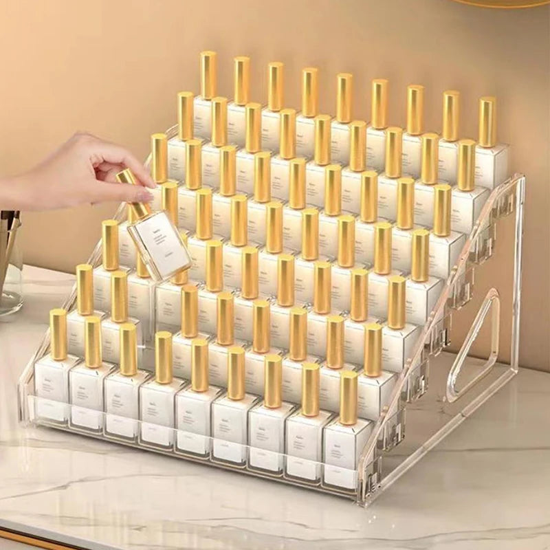Clear Acrylic Nail Polish Display Stand Multi-layer Plastic Storage Rack UV Gel Shelf Quick Install Cosmetic Manicure Storage Peaceful Pleasures Health and Wellness
