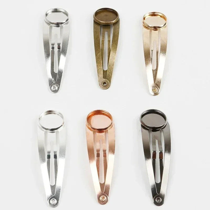 12mm Hairpin Hair Clip Cabochon Base Settings – 10pcs